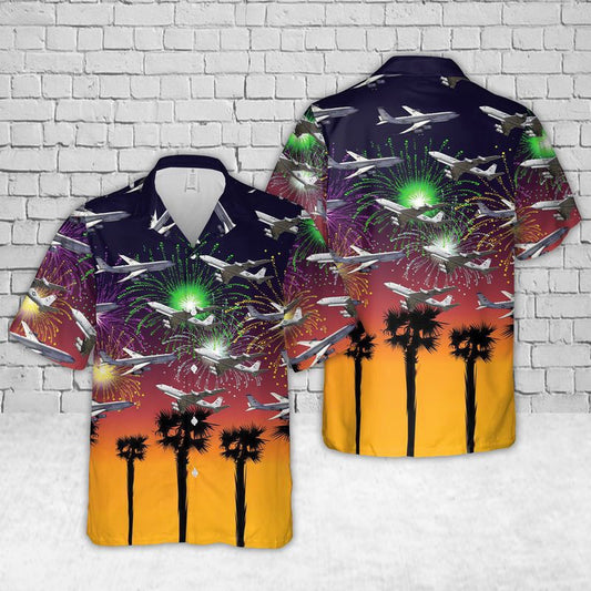 Air Force Hawaiian Shirt, Boeing E-8C US Air Force Hawaiian Shirt, Air Force Aloha Shirt
