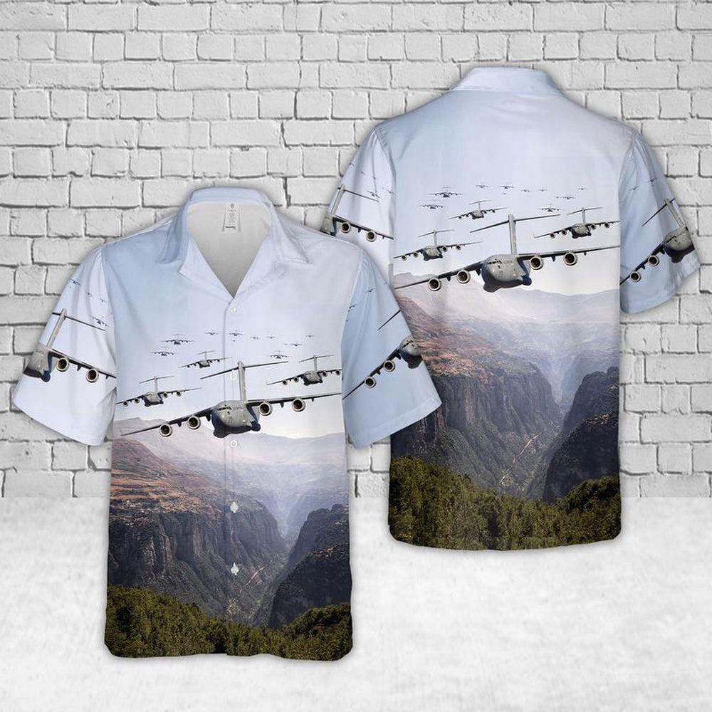 Air Force Hawaiian Shirt, C-17 Globemaster III Mississippi Air National Guard Hawaiian Shirt, Air Force Aloha Shirt