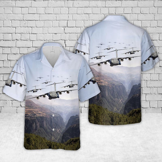 Air Force Hawaiian Shirt, C-17 Globemaster III Mississippi Air National Guard Hawaiian Shirt, Air Force Aloha Shirt