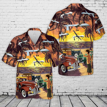 Air Force Hawaiian Shirt, California Air National Guard General Atomics MQ-1 Predator Hawaiian Shirt, Air Force Aloha Shirt