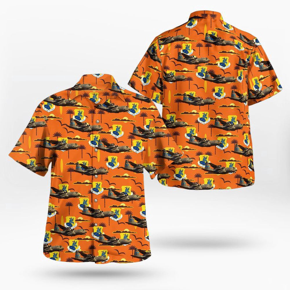 Air Force Hawaiian Shirt, Delaware Air National Guard 166th Airlift Wing C-130 Hercules Hawaiian Shirt, Air Force Aloha Shirt