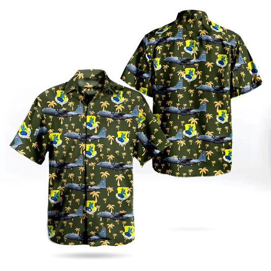 Air Force Hawaiian Shirt, Delaware Air National Guard 166th Airlift Wing Lockheed C-130H Hercules (L-382) Hawaiian Shirts, Air Force Aloha Shirt