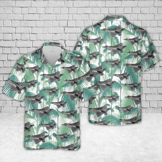 Air Force Hawaiian Shirt, F-22A Raptor Virginia Air National Guard Hawaiian Shirt, Air Force Aloha Shirt