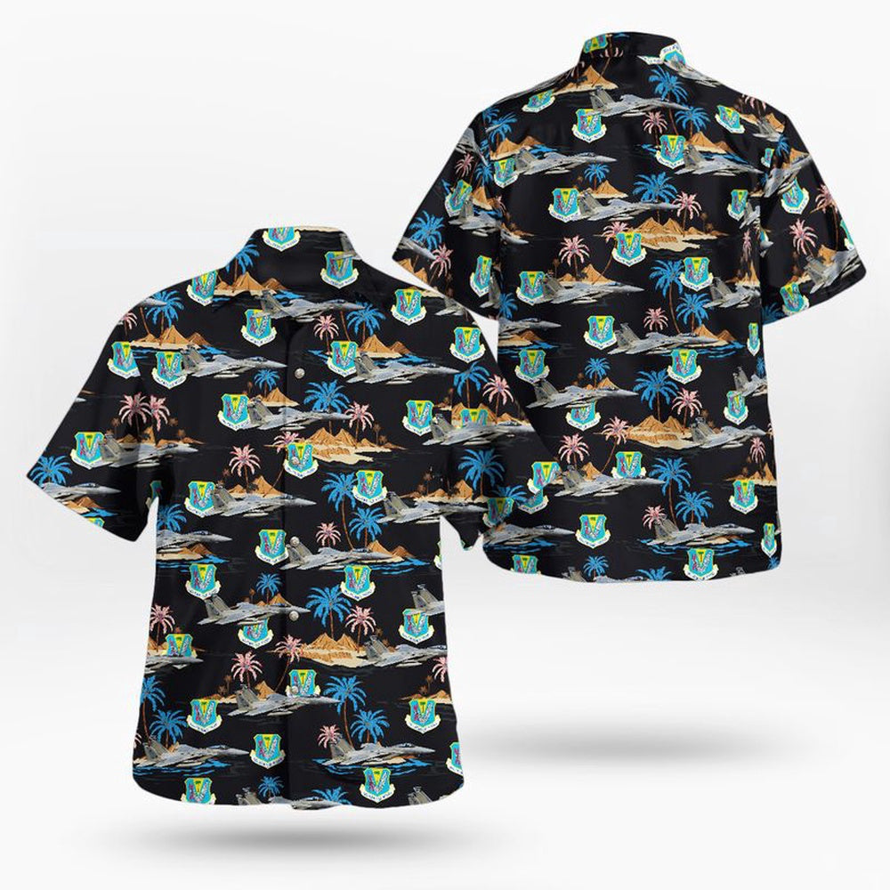 Air Force Hawaiian Shirt, Florida Air National Guard 125th Fighter Wing F-15CD Eagle Hawaiian Shirt, Air Force Aloha Shirt