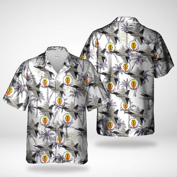 Air Force Hawaiian Shirt, Hawaii Air National Guard, 199th Fighter Squadron, Lockheed Martin F-22 Raptor Hawaiian Shirt, Air Force Aloha Shirt