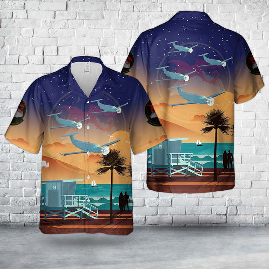 Air Force Hawaiian Shirt, Hurlburt Field, Florida, US Air Force 34th Special Operations Squadron U-28A Draco Hawaiian Shirt, Air Force Aloha Shirt