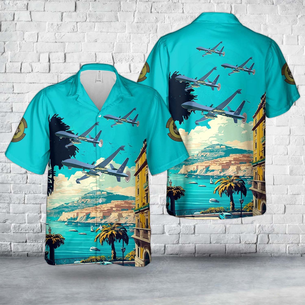 Air Force Hawaiian Shirt, Hurlburt Field, Florida, US Air Force 65th Special Operations Squadron MQ-9A Reaper Hawaiian Shirt, Air Force Aloha Shirt