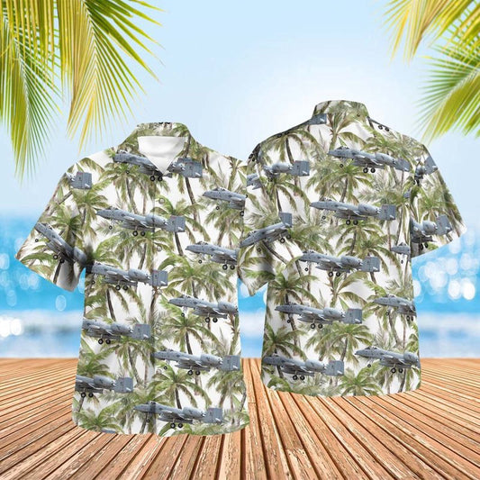 Air Force Hawaiian Shirt, Idaho Air National Guard 124th Fighter Wing Fairchild A-10C Thunderbolt II Hawaiian Shirt, Air Force Aloha Shirt