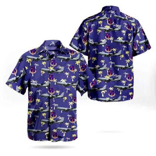 Air Force Hawaiian Shirt, Illinois Air National Guard Boeing KC-135R Stratotanker Hawaiian Shirt, Air Force Aloha Shirt