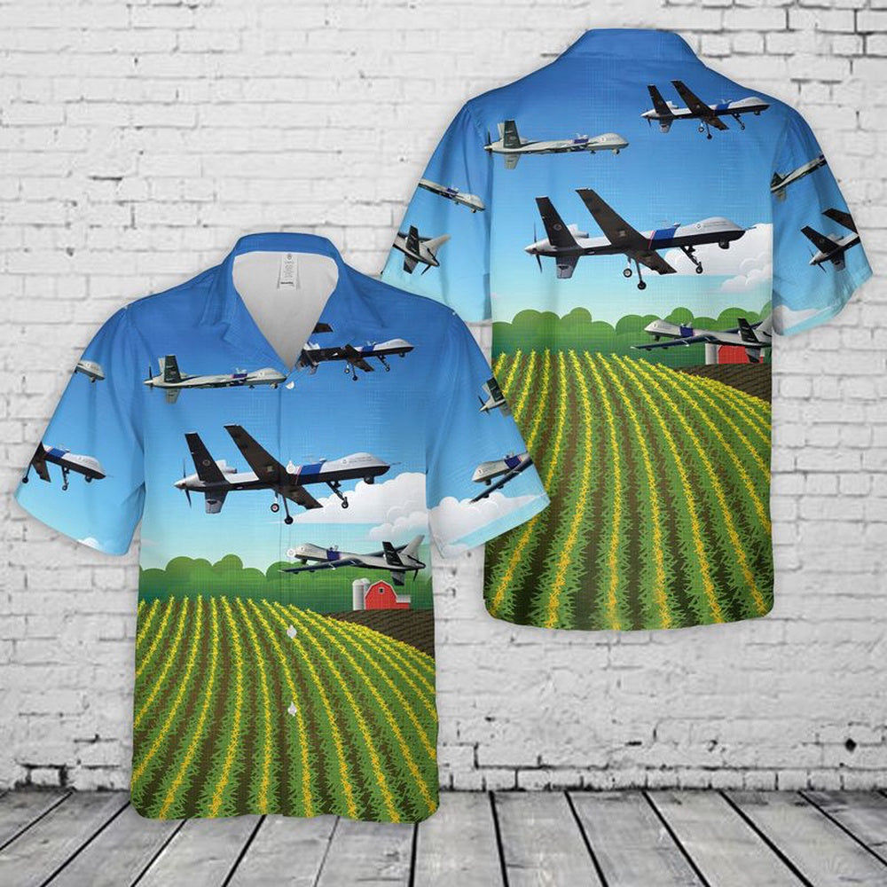 Air Force Hawaiian Shirt, Iowa Air National Guard 132nd Wing MQ-9 Reaper Hawaiian Shirt, Air Force Aloha Shirt