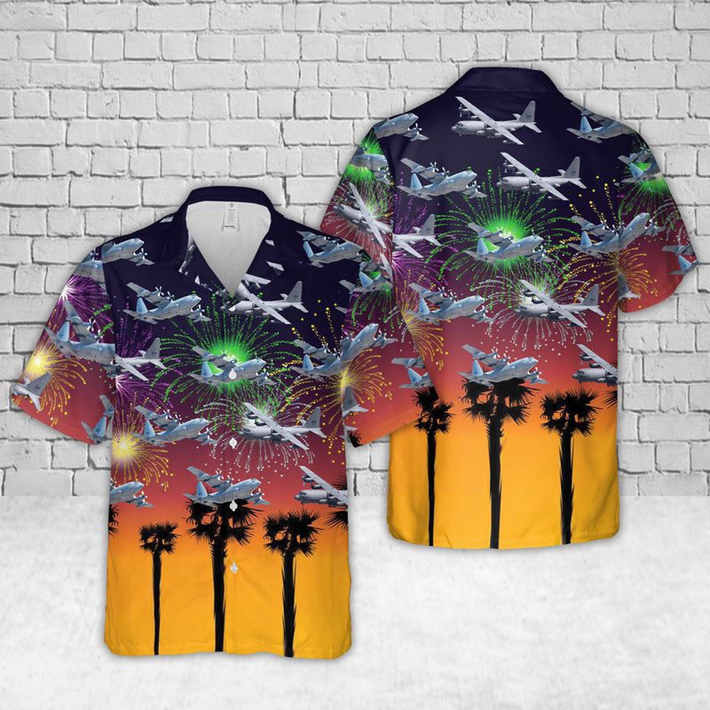 Air Force Hawaiian Shirt, Lockheed EC-130H Compass Call US Air Force Hawaiian Shirt, Air Force Aloha Shirt