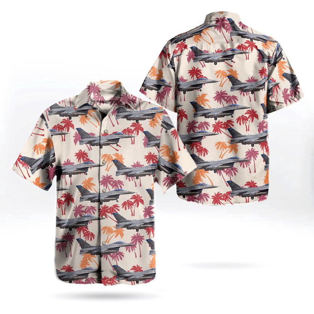 Air Force Hawaiian Shirt, Minnesota Air National Guard 148th Fighter Wing Lockheed Martin F-16CM Fighting Falcon Hawaiian Shirt, Air Force Aloha Shirt