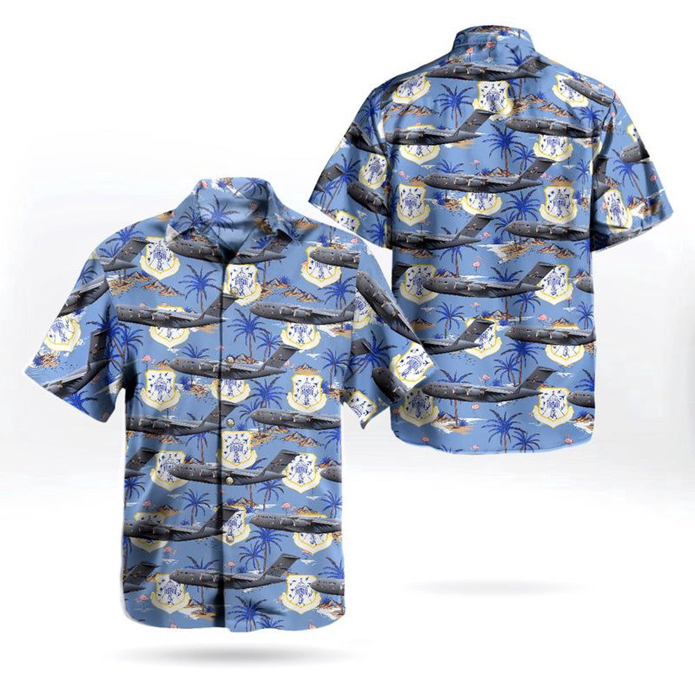 Air Force Hawaiian Shirt, Mississippi Air National Guard 172nd Airlift Wing Boeing C-17A Globemaster III Hawaiian Shirt, Air Force Aloha Shirt