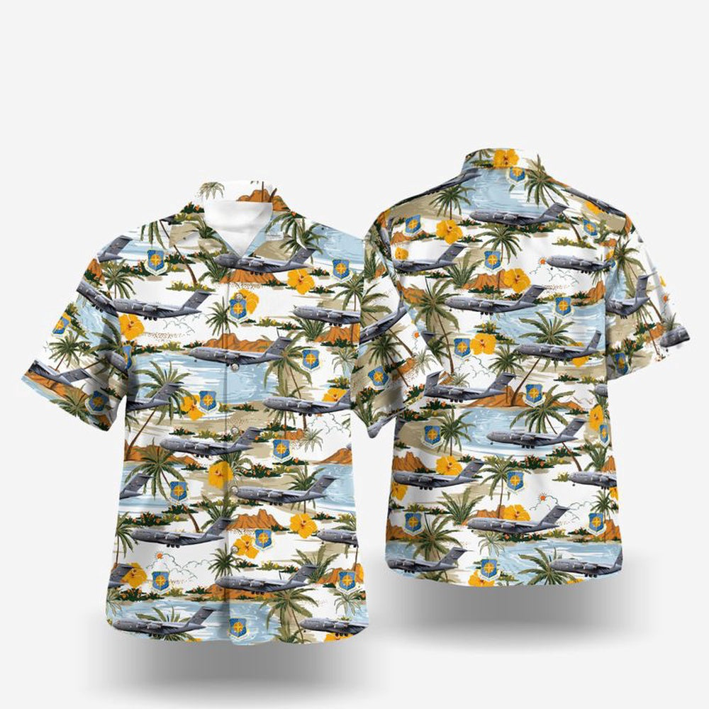 Air Force Hawaiian Shirt, Mississippi Air National Guard 172nd Airlift Wing Boeing C-17 Globemaster III Hawaiian Shirt, Air Force Aloha Shirt