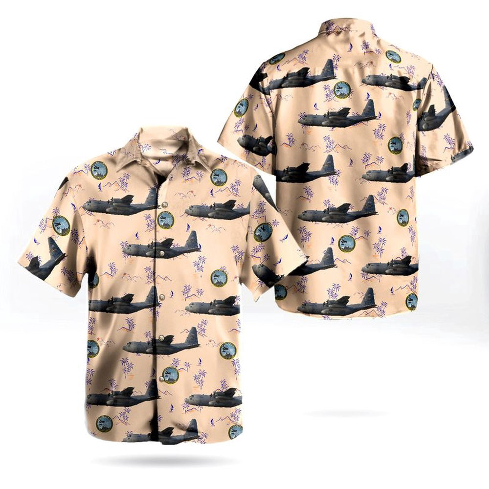 Air Force Hawaiian Shirt, Montana Air National Guard 120th Airlift Wing Lockheed C-130H Hercules (L-382) Hawaiian Shirt, Air Force Aloha Shirt