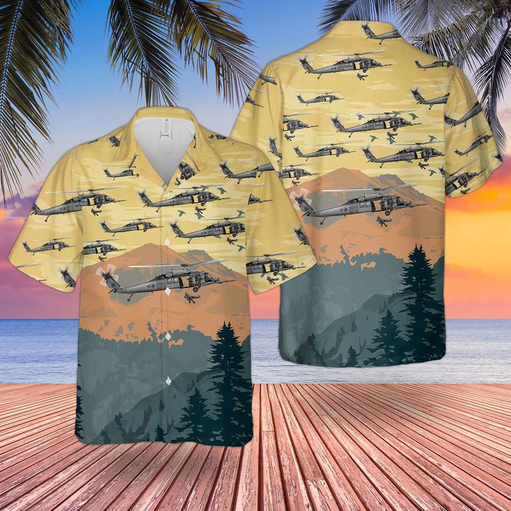 Air Force Hawaiian Shirt, New York Air National Guard 101st Rescue Squadron HH-60G Pave Hawk Hawaiian Shirt, Air Force Aloha Shirt