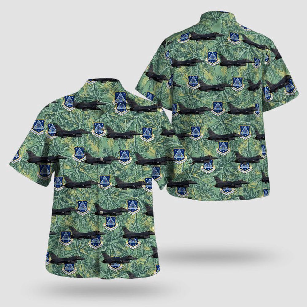 Air Force Hawaiian Shirt, Ohio Air National Guard 180th Fighter Wing Block 42 F-16CD Fighting Falcon Hawaiian Shirt, Air Force Aloha Shirt