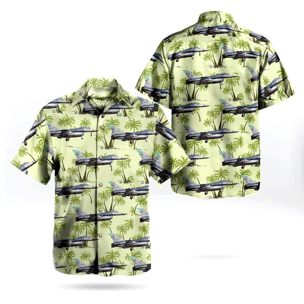 Air Force Hawaiian Shirt, Ohio Air National Guard General Dynamics F-16CM Fighting Falcon (401) Hawaiian Shirt, Air Force Aloha Shirt