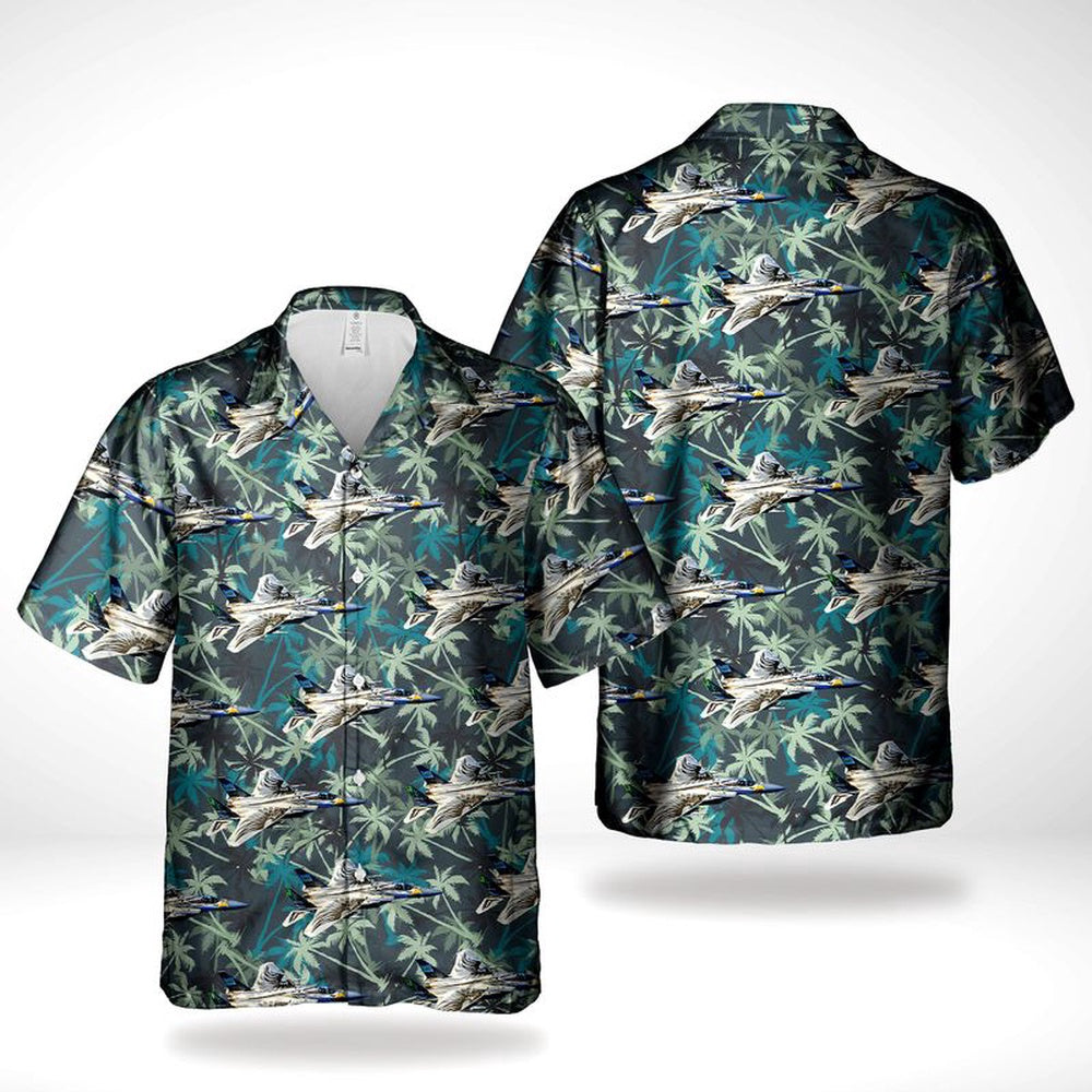 Air Force Hawaiian Shirt, Oregon Air National Guard F-15C Eagle Hawaiian Shirt, Air Force Aloha Shirt