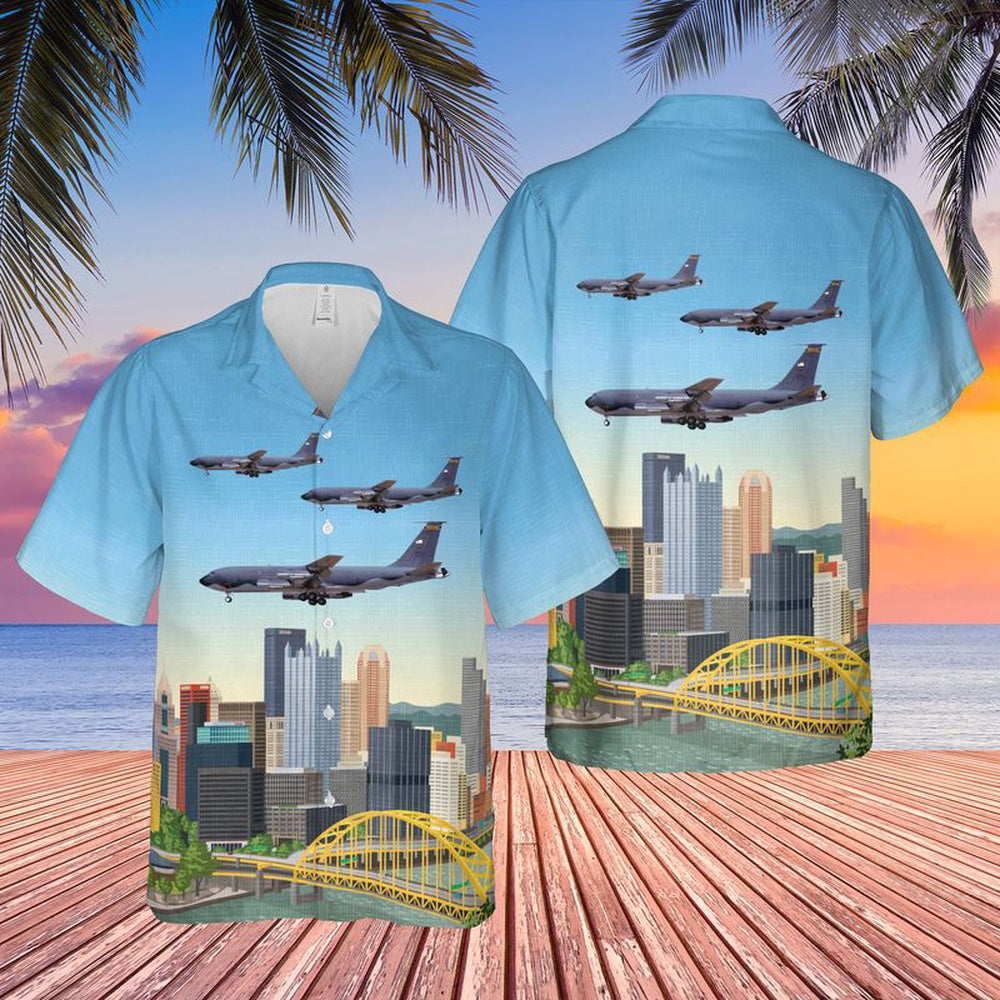 Air Force Hawaiian Shirt, Pennsylvania Air National Guard 146th Air Refueling Squadron KC-135 Stratotanker Hawaiian Shirt, Air Force Aloha Shirt