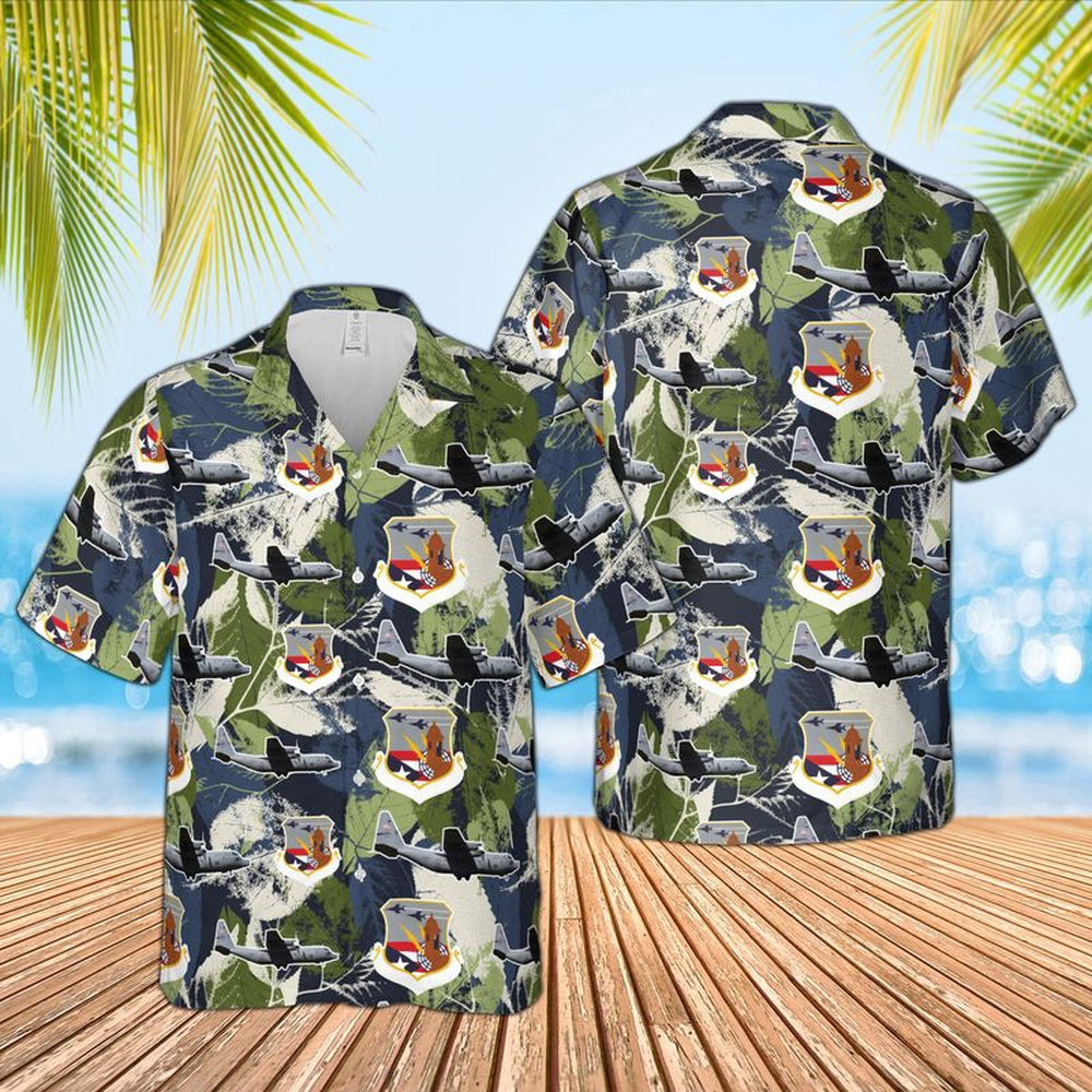 Air Force Hawaiian Shirt, Puerto Rico Air National Guard Lockheed WC-130H Hercules Hawaiian Shirt, Air Force Aloha Shirt