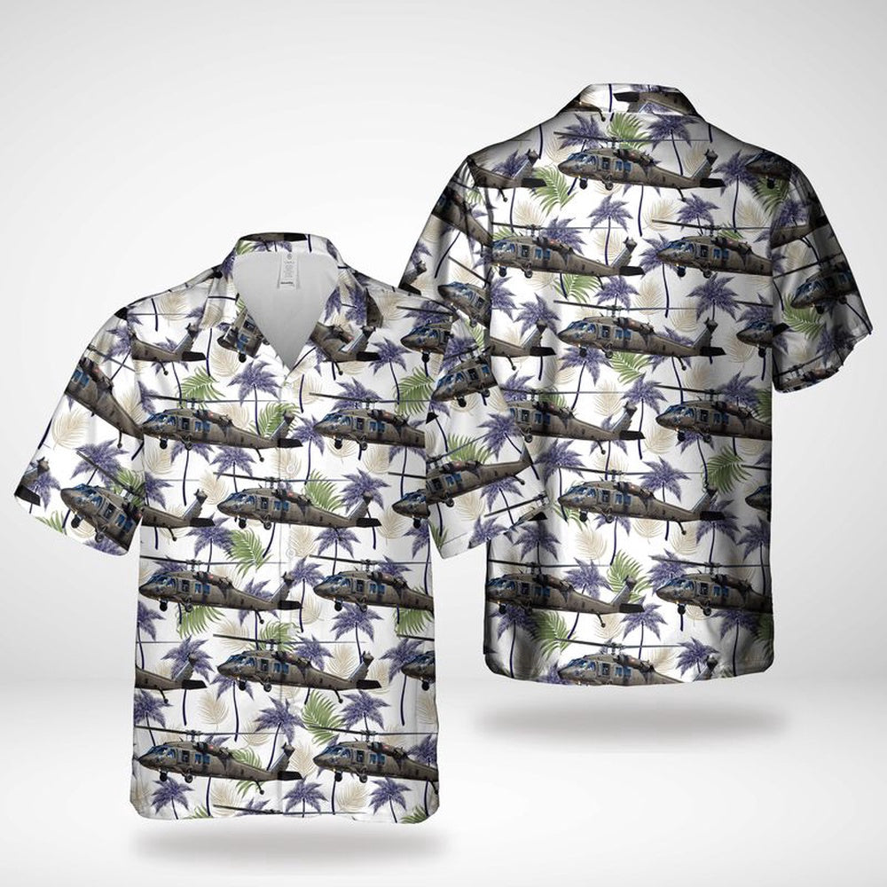 Air Force Hawaiian Shirt, Puerto Rico Air National Guard Sikorsky UH-60A Black Hawk (S-70A) Hawaiian Shirt, Air Force Aloha Shirt
