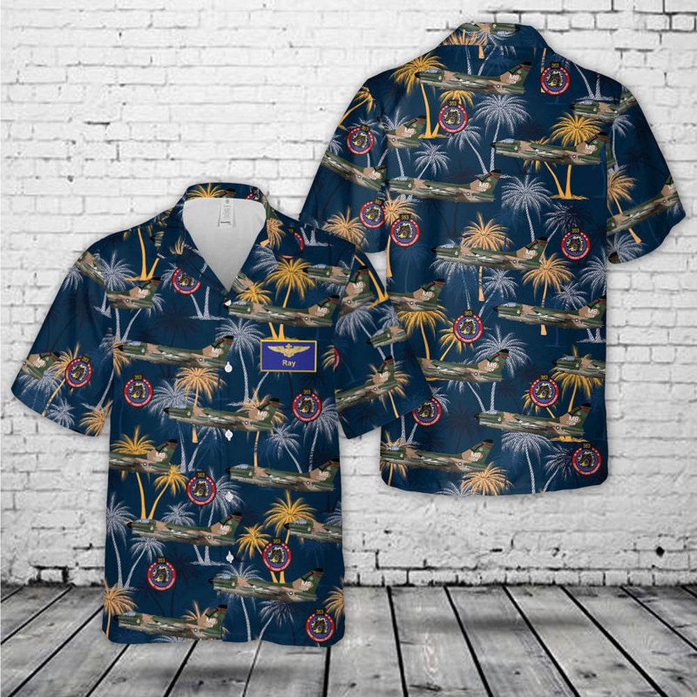 Air Force Hawaiian Shirt, Ray US Air Force A-7D Of 353rd TFS Squadron Hawaiian Shirt, Air Force Aloha Shirt