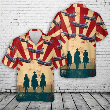 Air Force Hawaiian Shirt, Texas Air National Guard 182d Fighter Squadron F-16 Fighting Falcon Hawaiian Shirt, Air Force Aloha Shirt