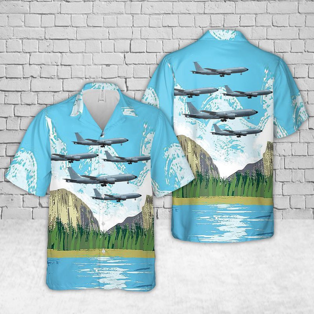 Air Force Hawaiian Shirt, USAF 6th Air Refueling Wing KC-135 Stratotanker Hawaiian Shirt, Air Force Aloha Shirt