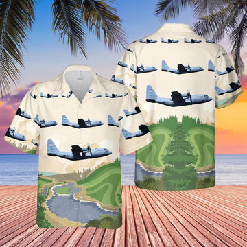 Air Force Hawaiian Shirt, USAF Delaware Air National Guard 166th Airlift Wing C-130 Hercules Hawaiian Shirt, Air Force Aloha Shirt