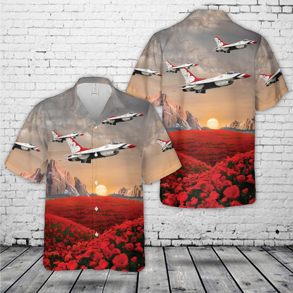 Air Force Hawaiian Shirt, USAF Demonstration Squadron Thunderbirds Hawaiian Shirt, Air Force Aloha Shirt