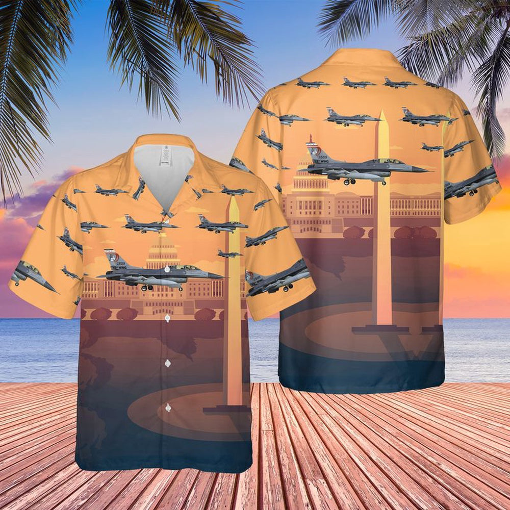 Air Force Hawaiian Shirt, USAF District of Columbia Air National GuardGeneral Dynamics F-16D Hawaiian Shirt, Air Force Aloha Shirt