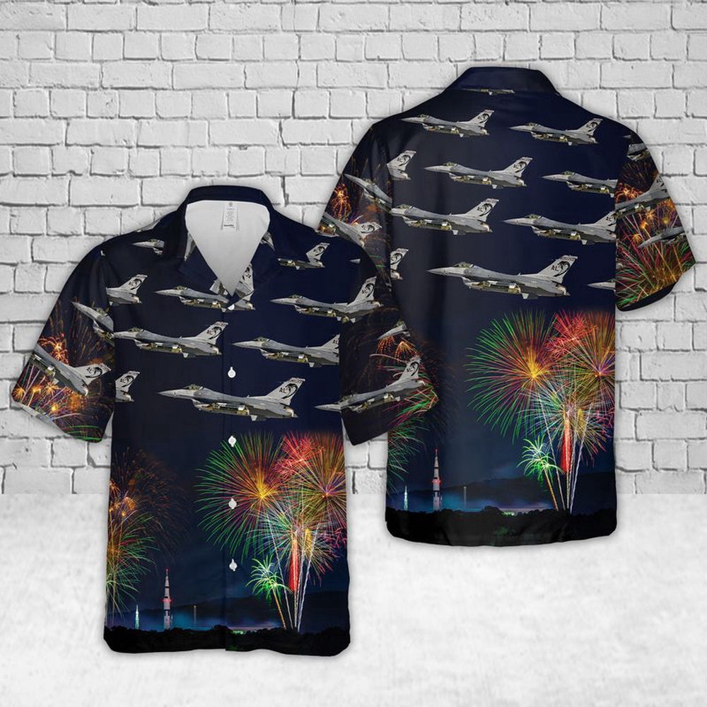 Air Force Hawaiian Shirt, USAF F-16C Fighting Falcon Alabama Air National Guard Hawaiian Shirt, Air Force Aloha Shirt