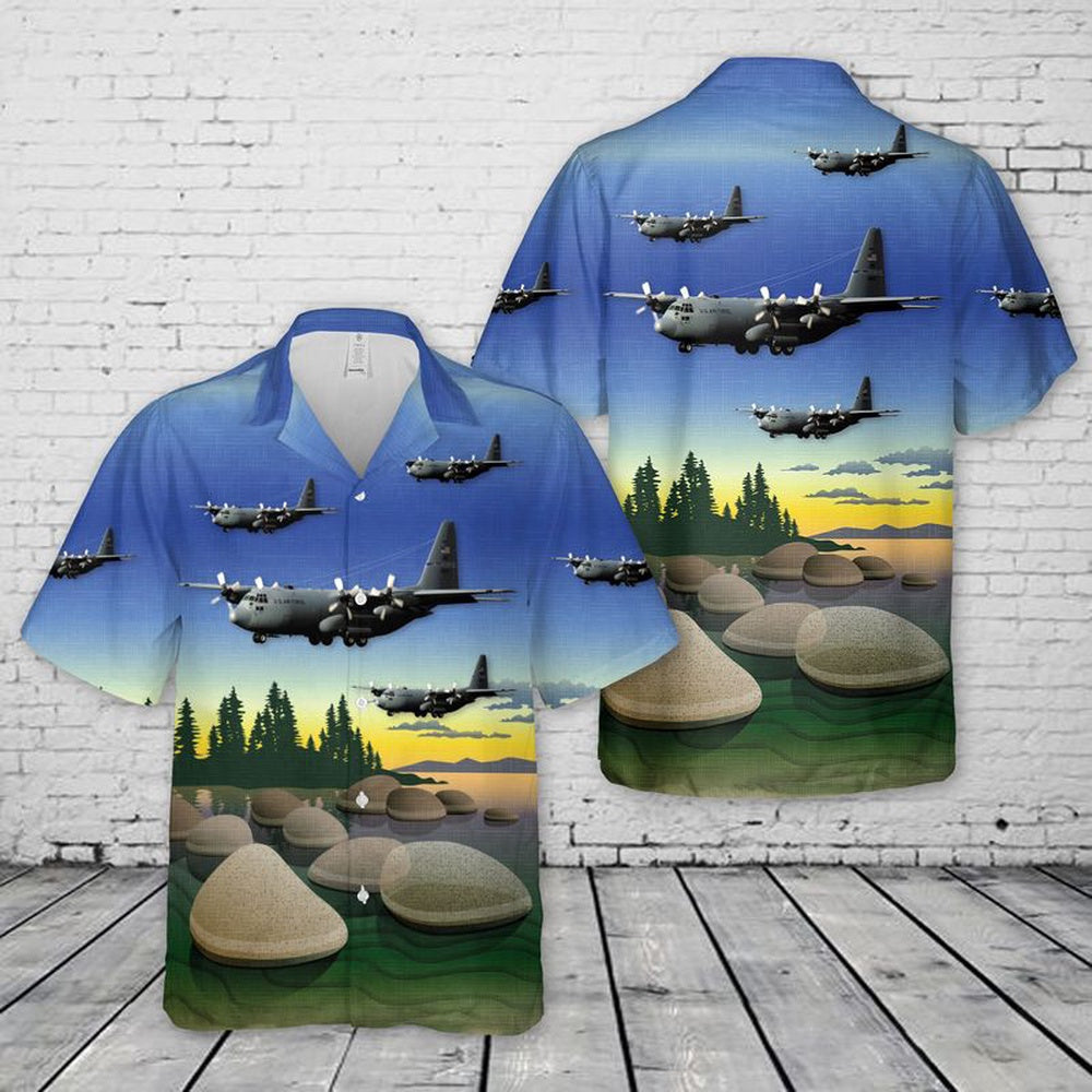 Air Force Hawaiian Shirt, USAF Nevada Air National Guard 152nd Airlift Wing C-130 Hawaiian Shirt, Air Force Aloha Shirt