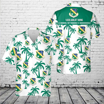Air Force Hawaiian Shirt, USAF Rhode Island Air National Guard 143d Airlift Wing Hawaiian Shirt, Air Force Aloha Shirt