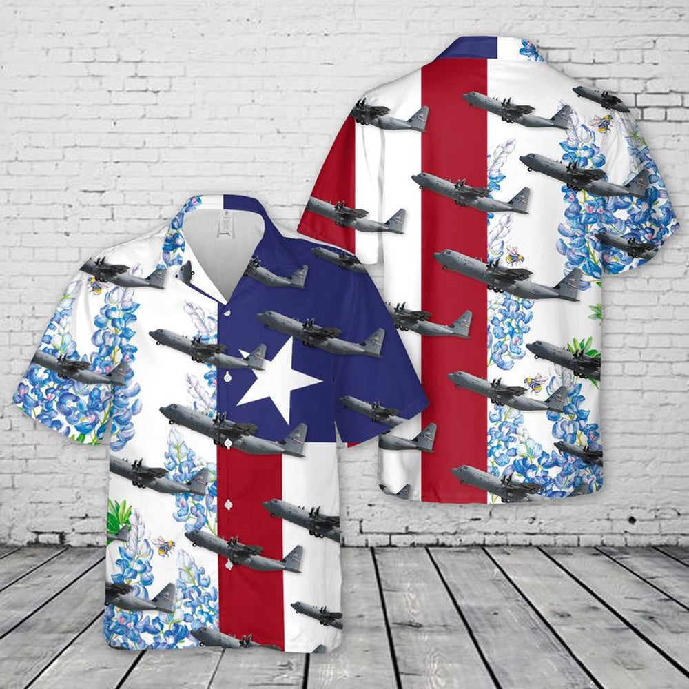 Air Force Hawaiian Shirt, USAF Texas Air National Guard C-130J Hawaiian Shirt, Air Force Aloha Shirt