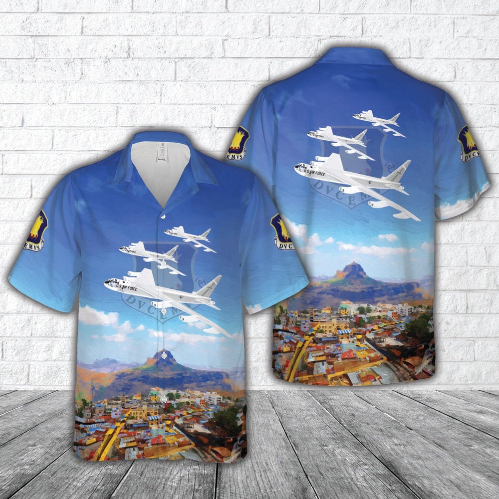 Air Force Hawaiian Shirt, US Air Force 22nd Bomb Wing “City of Riverside” March AFB 1964 RB-52B Hawaiian Shirt, Air Force Aloha Shirt