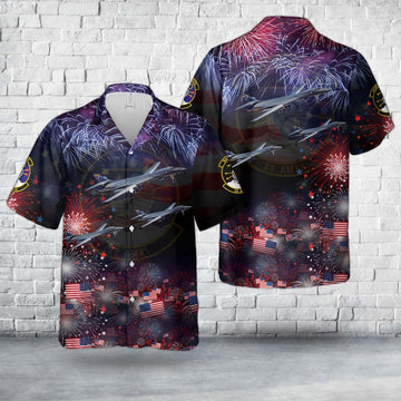 Air Force Hawaiian Shirt, US Air Force 28th Aircraft Maintenance Squadron Rockwell B-1B Lancer, 4th Of July Hawaiian Shirts, Air Force Aloha Shirt