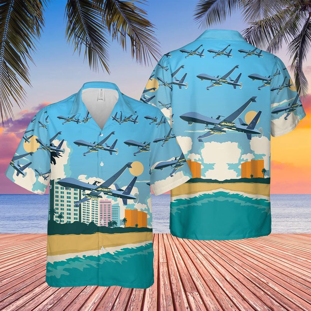 Air Force Hawaiian Shirt, US Air Force 2nd Special Operations Squadron General Atomics MQ-9 Reaper Hawaiian Shirt, Air Force Aloha Shirt