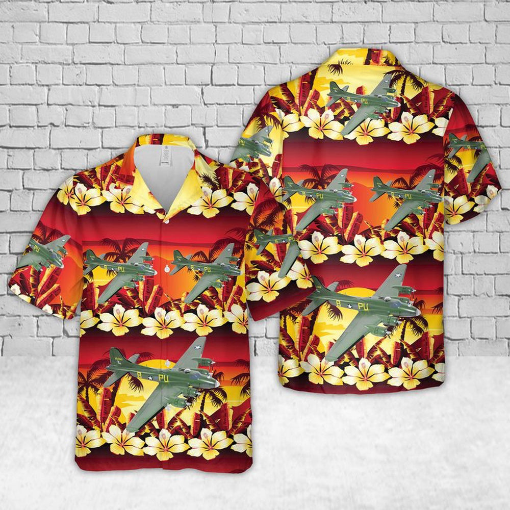 Air Force Hawaiian Shirt, US Air Force 303rd Bomb Group 360th Bomb Squadron The Witches Tit 42-5382 B-17F WWII Hawaiian Shirt, Air Force Aloha Shirt