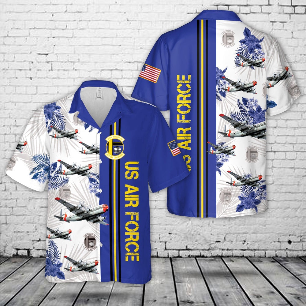 Air Force Hawaiian Shirt, US Air Force 305th Rescue Squadron Boeing KC-97G-26-BO Stratofreighter Hawaiian Shirt, Air Force Aloha Shirt