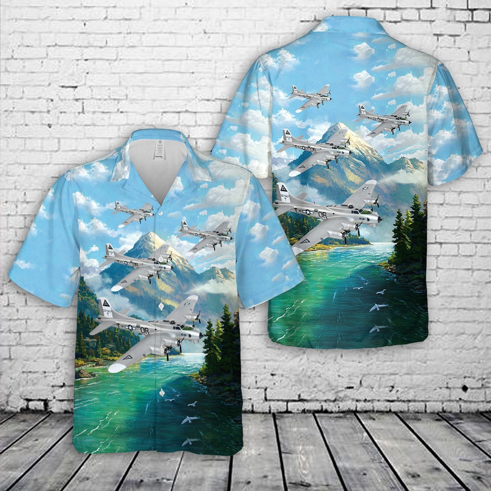 Air Force Hawaiian Shirt, US Air Force 323d Bomb Squadron ‘Ole Battle Axe’ B-17G Hawaiian Shirt, Air Force Aloha Shirt