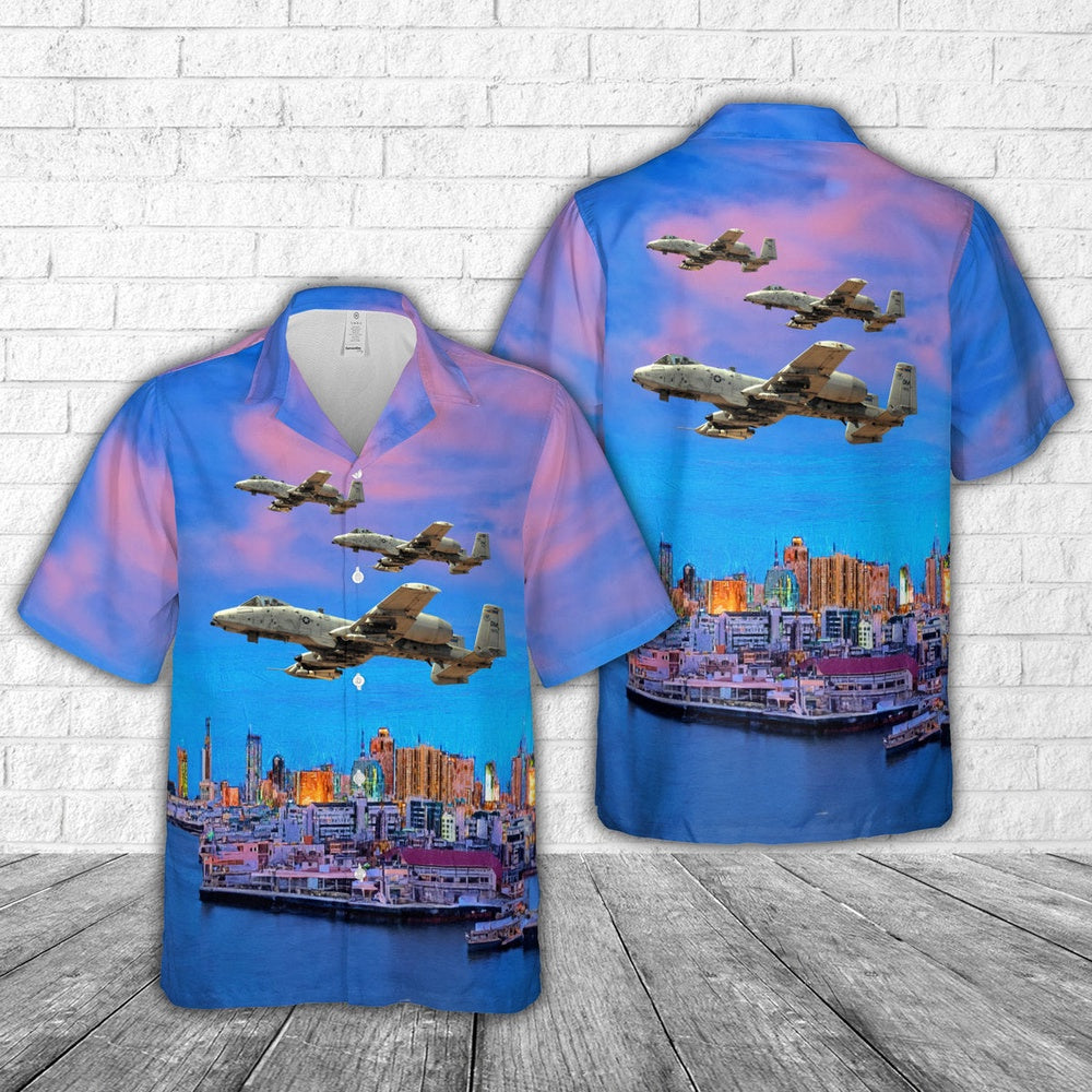 Air Force Hawaiian Shirt, US Air Force 354th Fighter Squadron Fairchild Republic A-10A Thunderbolt II 78-0670 Hawaiian Shirt, Air Force Aloha Shirt