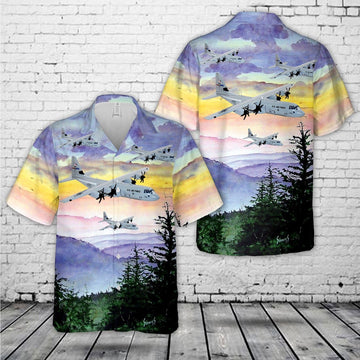 Air Force Hawaiian Shirt, US Air Force 40th Airlift Squadron Screaming Eagles Lockheed Martin C-130J Hawaiian Shirt, Air Force Aloha Shirt