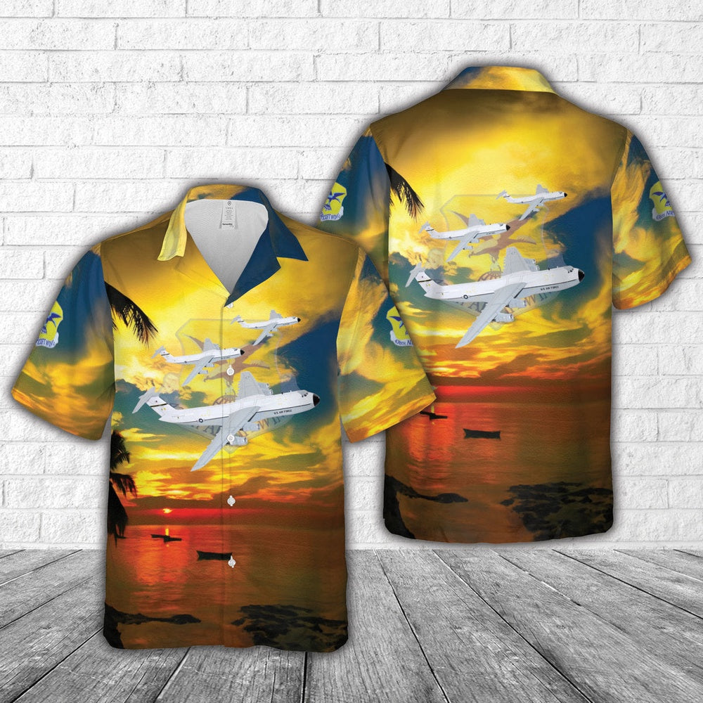 Air Force Hawaiian Shirt, US Air Force 436th MAW C-5A Galaxy Hawaiian Shirt, Air Force Aloha Shirt