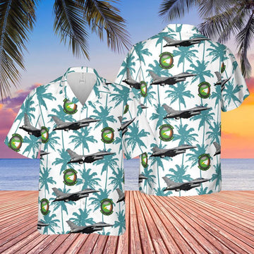 Air Force Hawaiian Shirt, US Air Force 555th Fighter Squadron F-16C Fighting Falcon Hawaiian Shirt, Air Force Aloha Shirt