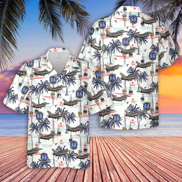 Air Force Hawaiian Shirt, US Air Force 55th Fighter Squadron F-16C Fighting Falcon Hawaiian Shirt, Air Force Aloha Shirt