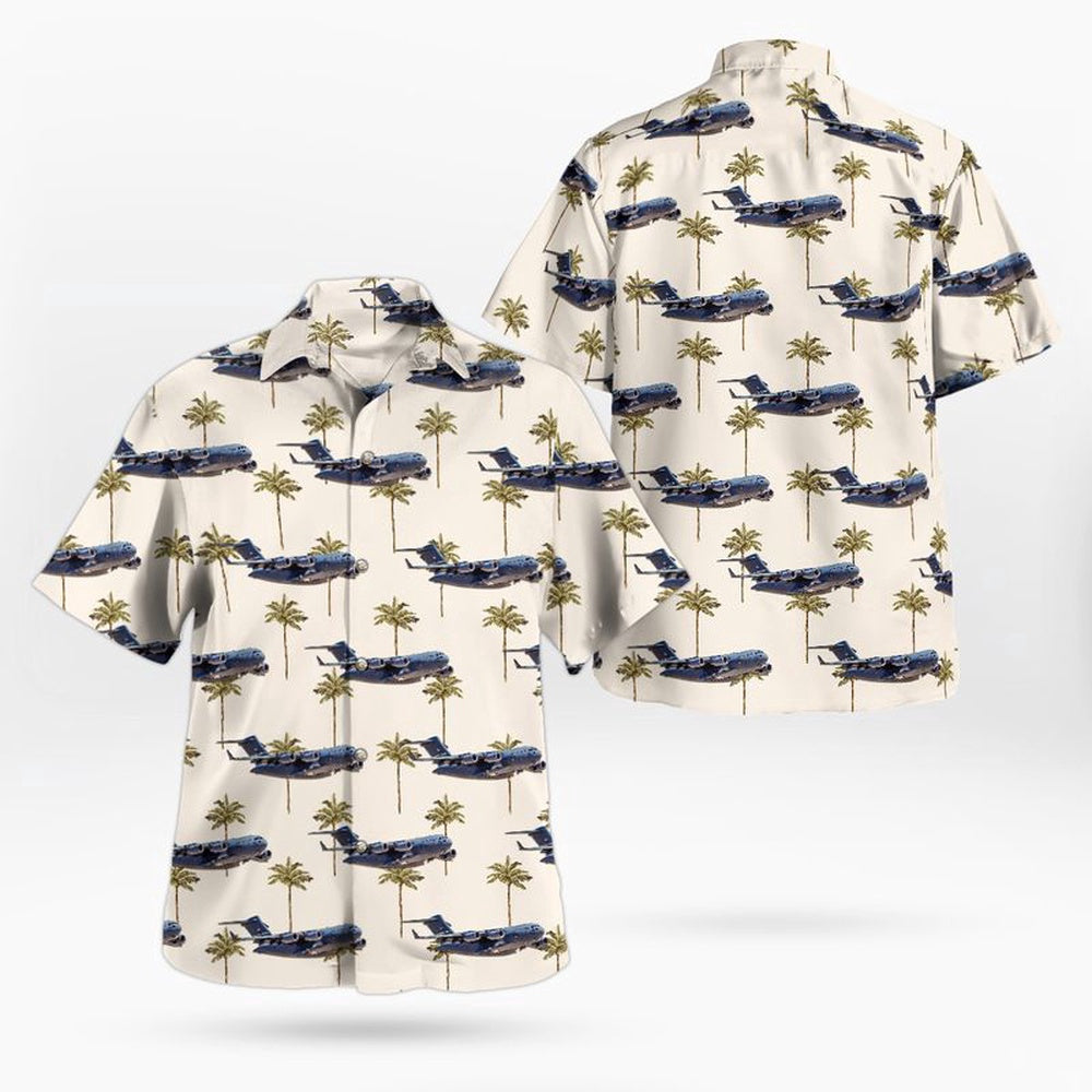 Air Force Hawaiian Shirt, US Air Force 60th Air Mobility Wing C-17 Globemaster III Hawaiian Shirt, Air Force Aloha Shirt