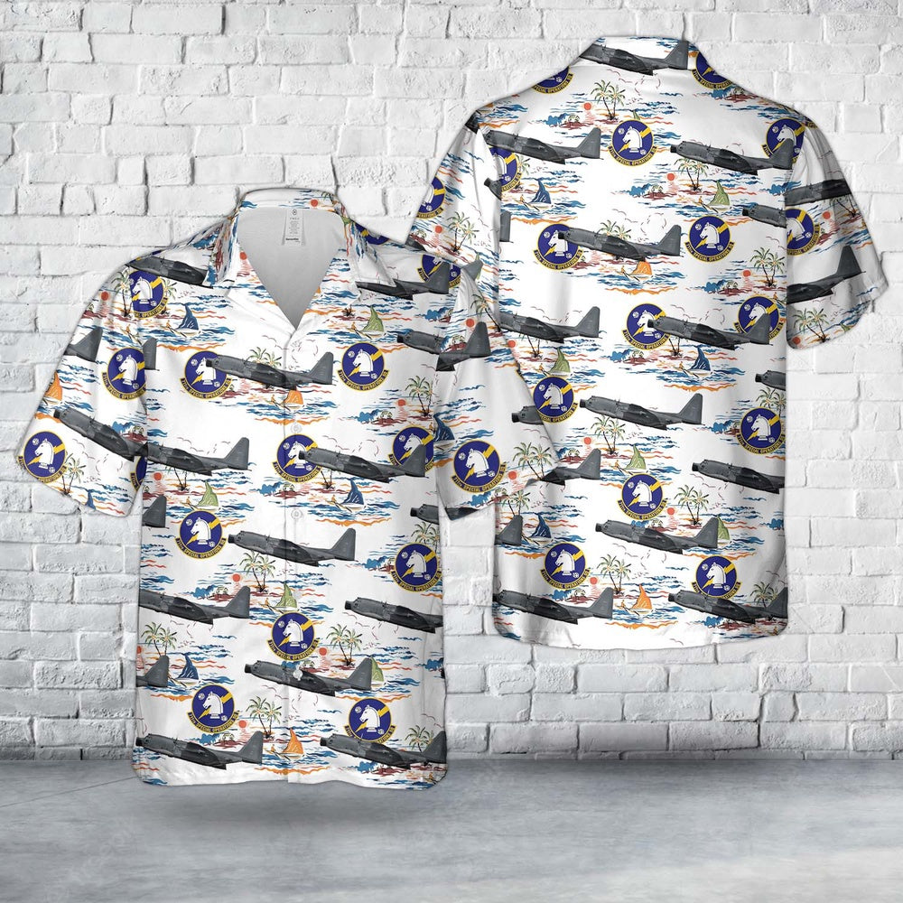 Air Force Hawaiian Shirt, US Air Force 64-0523, MC-130E Combat Talon 1, 711th SOS, 919th SOW Hawaiian Shirt, Air Force Aloha Shirt