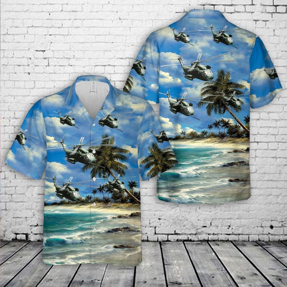 Air Force Hawaiian Shirt, US Air Force 67th Special Operations Squadron Sikorsky HH-53C Super Jolly Green Giant Hawaiian Shirt, Air Force Aloha Shirt